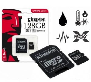 Memoria Micro SD c/Adaptador Canvas Clase 10 128GB Kingston