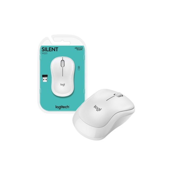 Mouse inalambrico Logitech Silent M220 Blanco