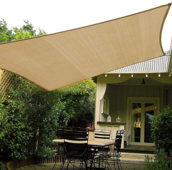 Malla Toldo Vela Alta Calidad 8 x 6 metros Uv 98% Beige