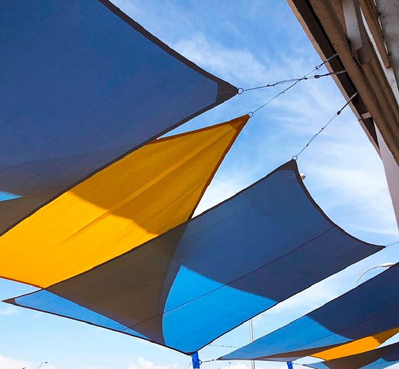 Toldo Vela p/ sombra viento c/ Uv - 4*6.5 rectangulo AZUL Toldo Vela p/ sombra viento c/ Uv - 4*6.5 rectangulo AZUL