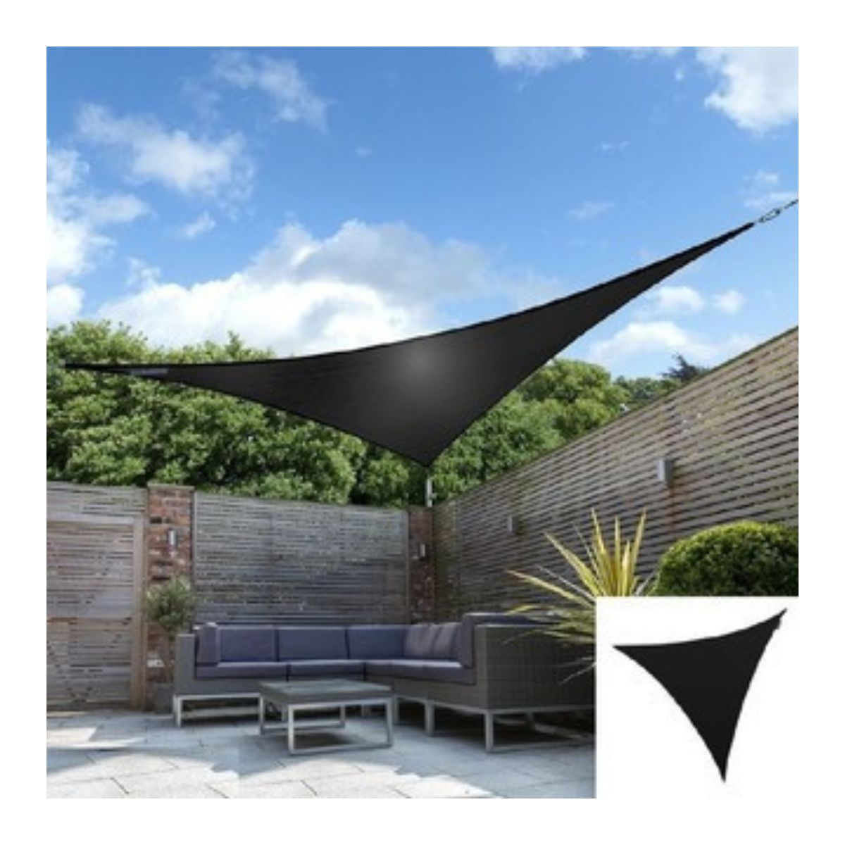Toldo Vela p/ sombra viento y granizo 3*4*3 triangulo NEGRO Toldo Vela p/ sombra viento y granizo 3*4*3 triangulo NEGRO