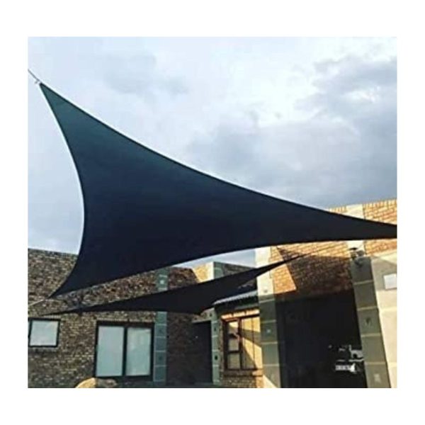 Toldo Vela p/ sombra viento y granizo 3*4*3 triangulo NEGRO