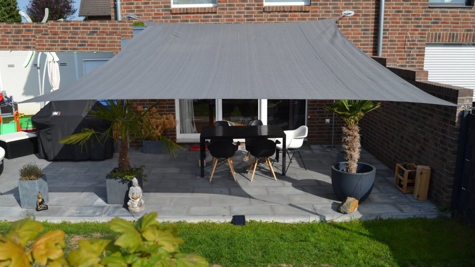 Toldo Vela p/ sombra viento y granizo c/ protección Uv -4*10