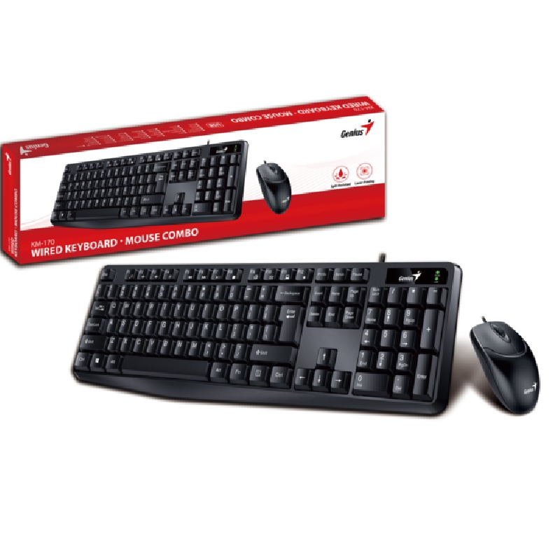 Combo Teclado y Mouse Genius Cableado KM-170 USB Español