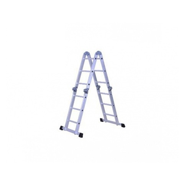 Escalera andamio 3.4 mts 12 escalones Aluminio Sin Chapones
