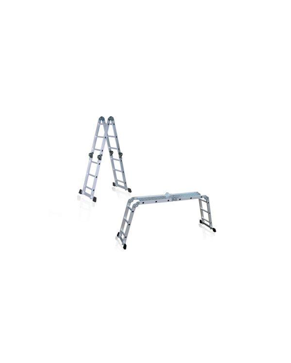 Escalera andamio 3.4 mts 12 escalones Aluminio Sin Chapones