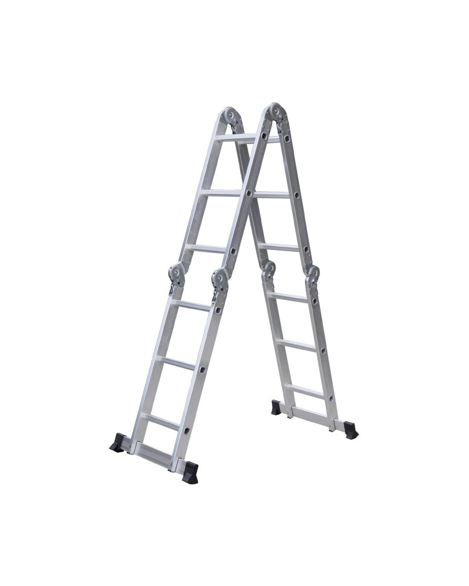 Escalera andamio 3.4 mts 12 escalones Aluminio Sin Chapones