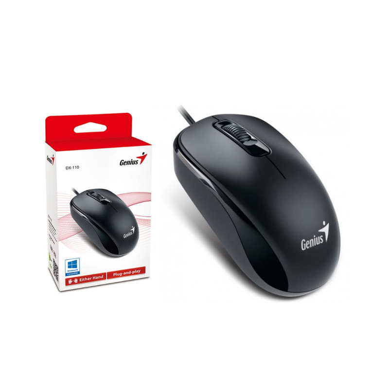 Mouse Genius DX-110 USB Negro Para PC, Notebook y Netbook
