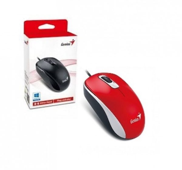 Mouse Genius DX-110 USB Rojo Para PC, Notebook y Netbook