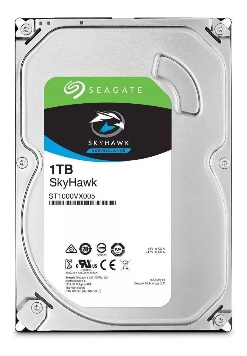 Disco Duro 3.5" Seagate Skyhawk 1TB Sata 3 5400 RPM 64mb