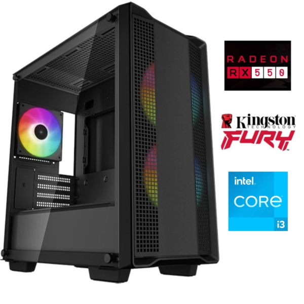 Equipo Gamer Core i3 10100F 8GB SSD 480GB RX550 4GB