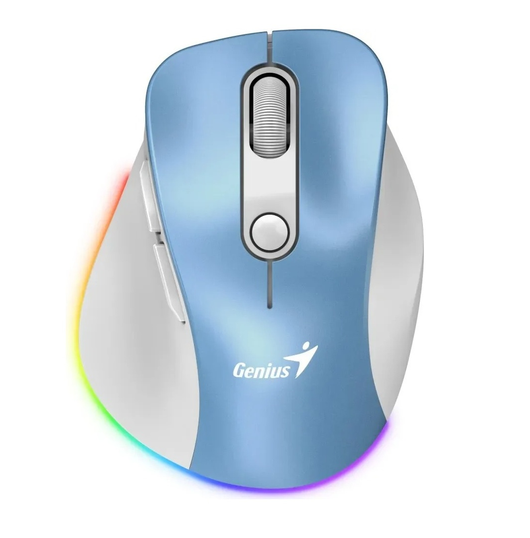 Mouse inalambrico Genius Ergo 9000S Pro celeste Bluetooth 5.