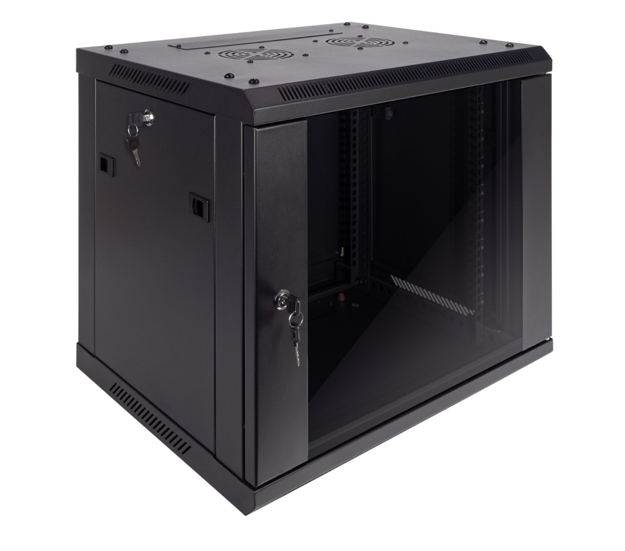 Rack NRG+ 9U pared o piso - Vidrio templado con cerradura