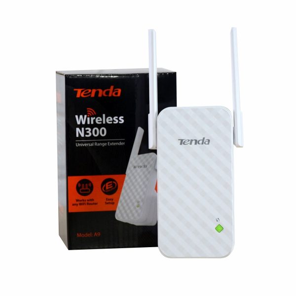 Range Extender Tenda A9 Wifi N300 Doble Antena-Alta Potencia