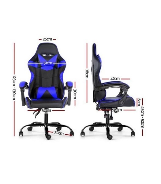 Silla Gamer Lumax Modelo Rom Super Oferta negro/azul-Gaming