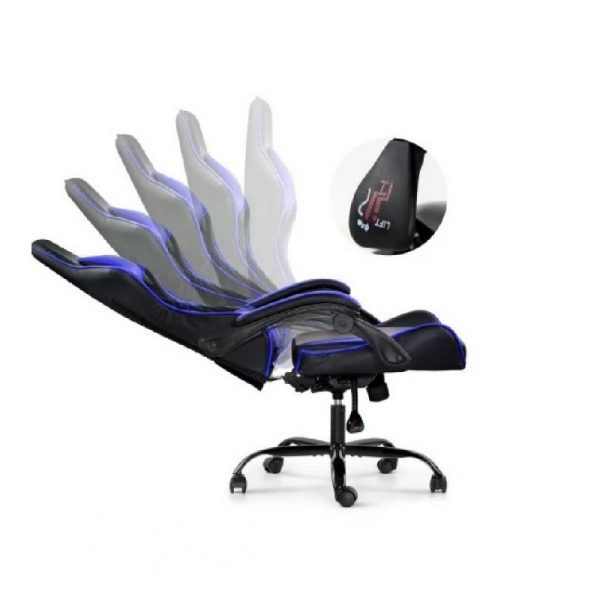Silla Gamer Lumax Modelo Rom Super Oferta negro/azul-Gaming