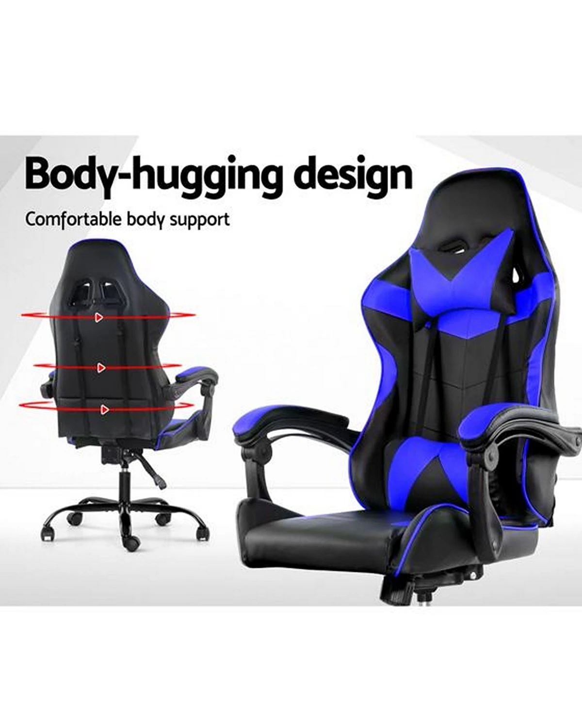 Silla Gamer Lumax Modelo Rom Super Oferta negro/azul-Gaming Silla Gamer Lumax Modelo Rom Super Oferta negro/azul-Gaming