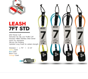 Leash Para Tabla Surf 2,1M HEX CORD Amarillo CHANNEL ISLANDS