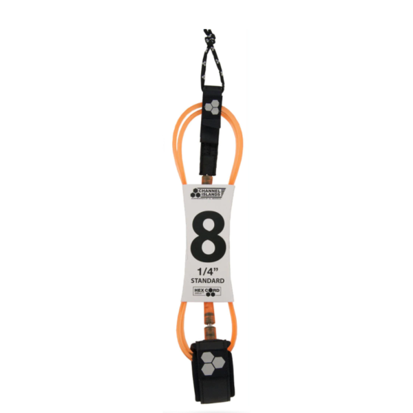 Leash Para Tabla Surf 2,4M HEX CORD Naranja CHANNEL ISLANDS