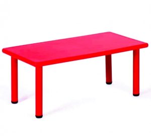 Mesa de plástico rectangular Roja 120 X 60 X 50