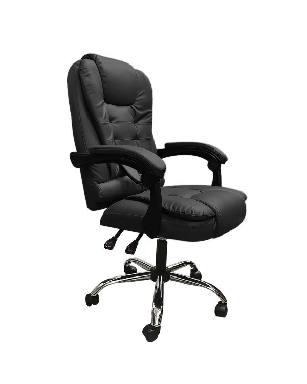 Silla Ejecutiva en cuero Lumax con 7 Puntos de Masaje Negro