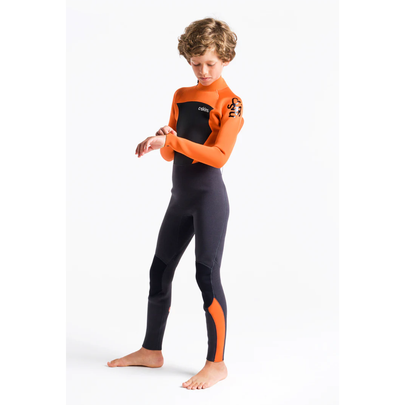 Traje de neopreno c-skins NIÑO Largo CHARCOAL/BURNT ORANGE