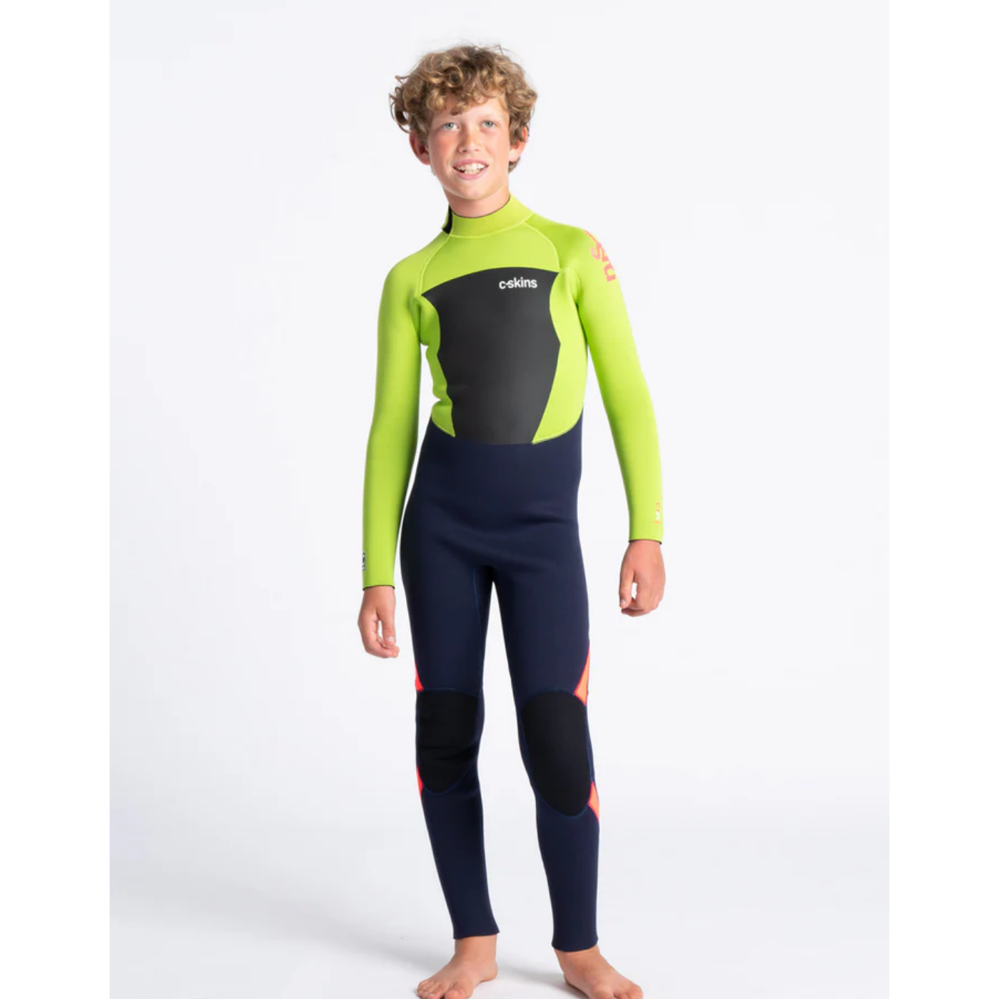 Traje de neopreno c-skins niños Largo BLUE/LIME/FLO RED/XL