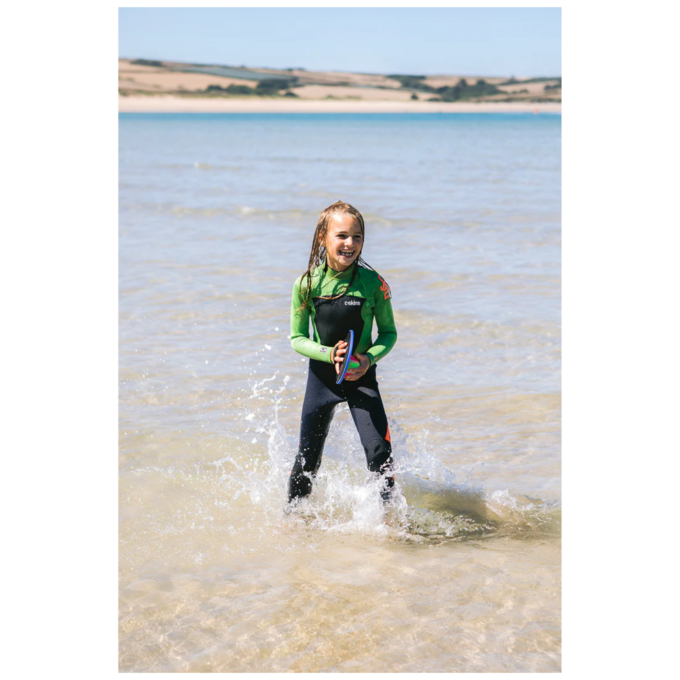 Traje de neopreno c-skins niños Largo BLUE/LIME/FLO RED/XL