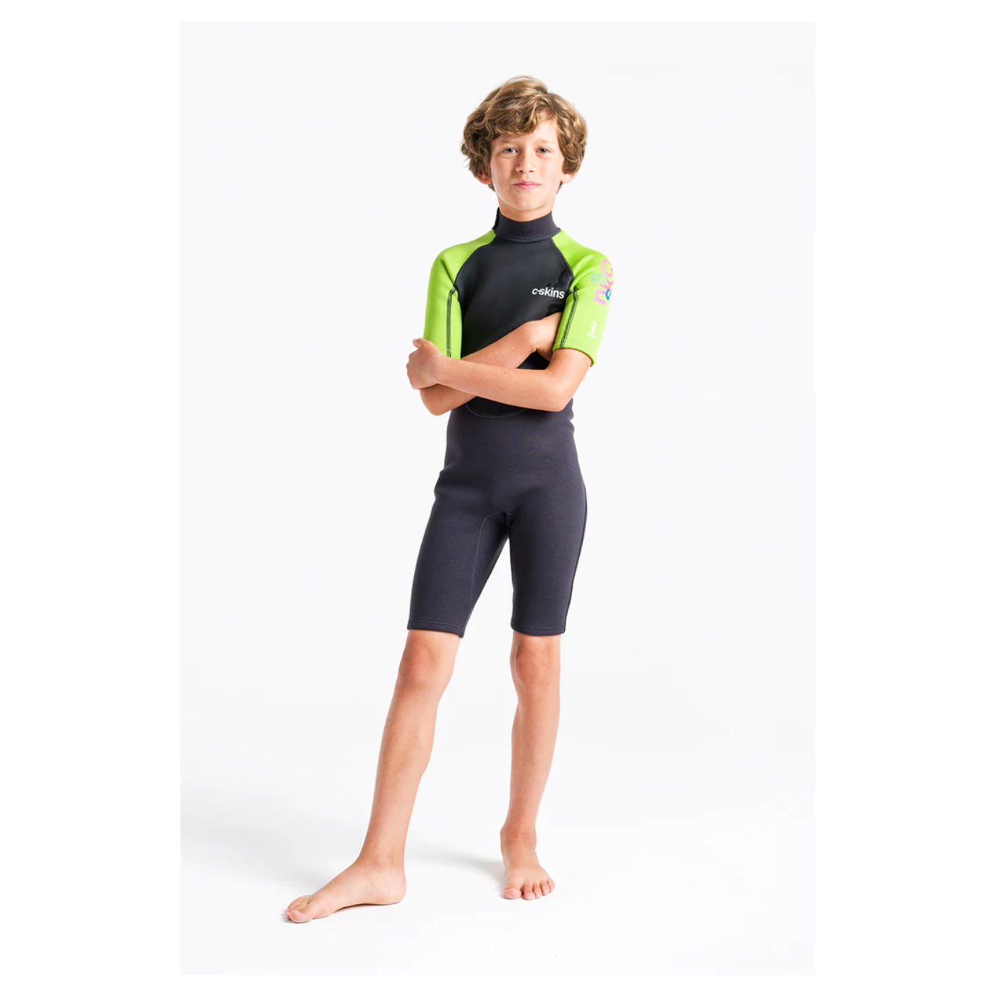 Traje de neopreno c-skins para niños BLACK/LIME/XL