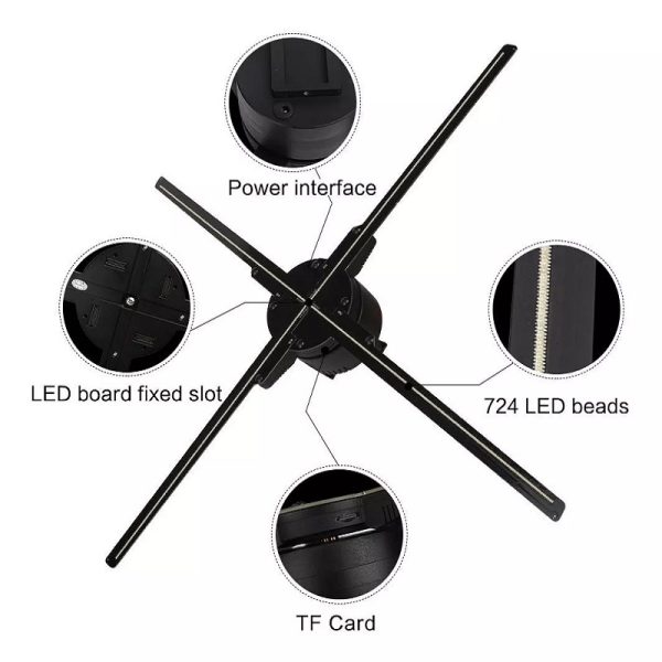 3D Holograma Proyector FAN SMART WIFI 1080x672 FA60N 59cm