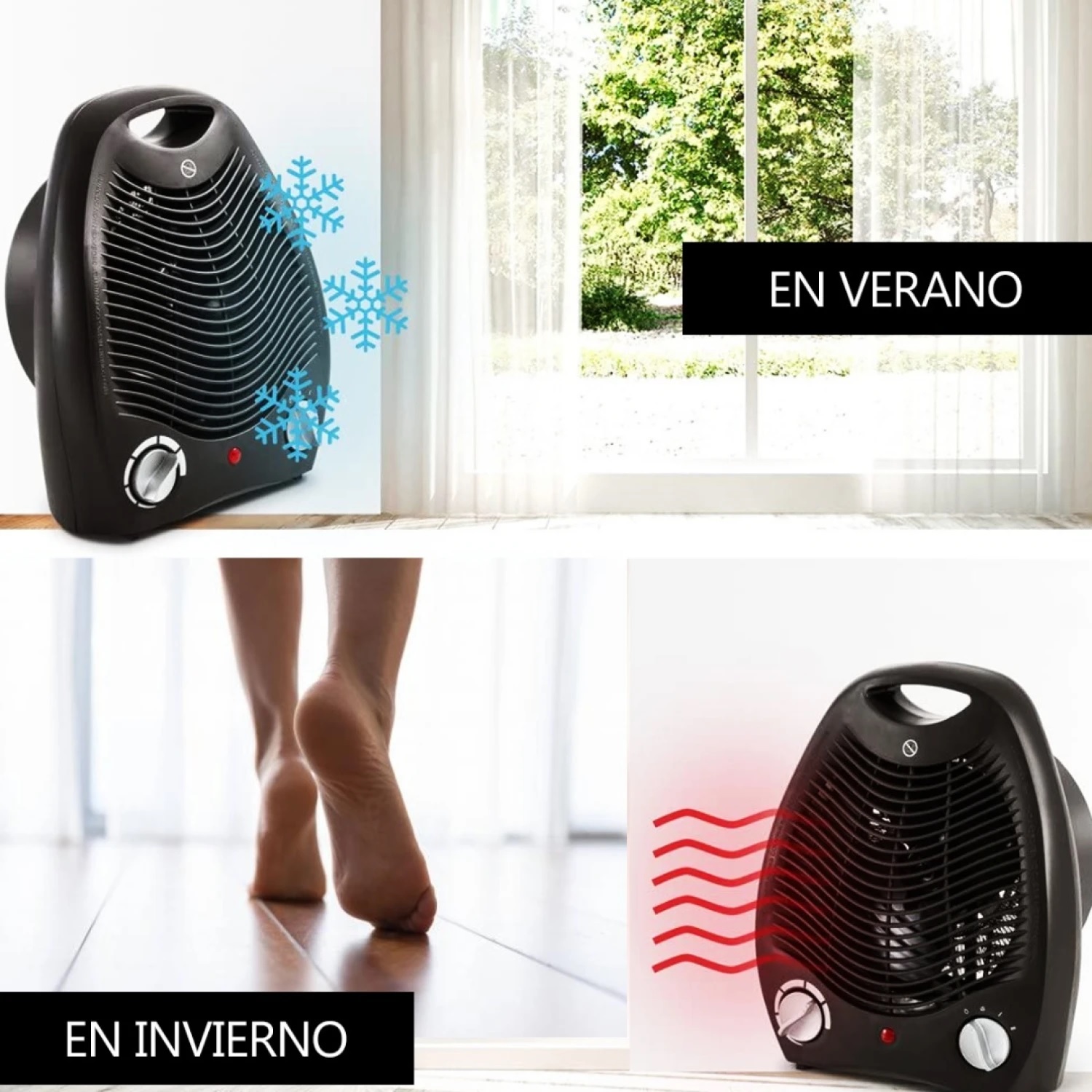 Caloventilador Frio / Calor Xion - 2000W. (1000/2000W)XI-ES1