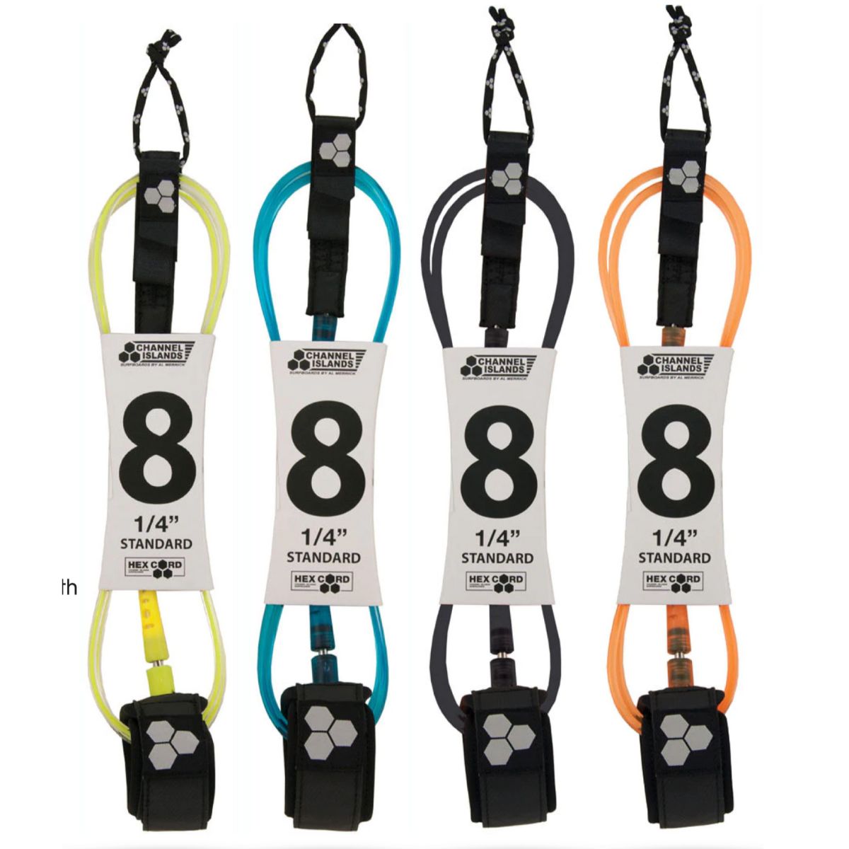 Leash Para Tabla De Surf 2,4M HEX CORD Negro CHANNEL ISLANDS