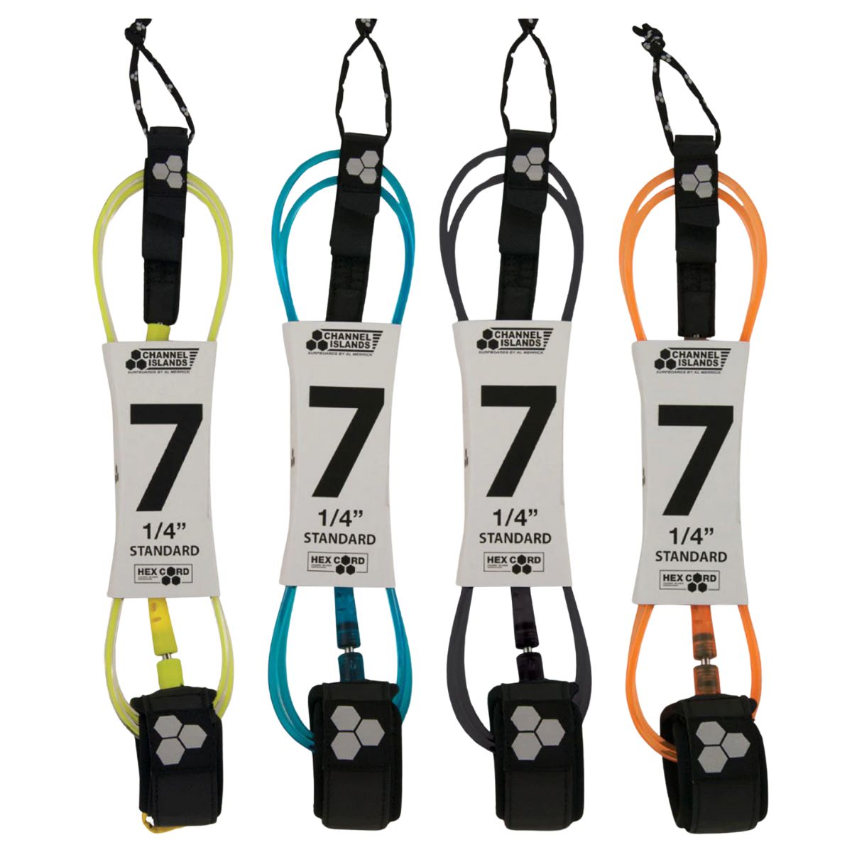 Leash Para Tabla Surf 2,1M HEX CORD Naranja CHANNEL ISLANDS