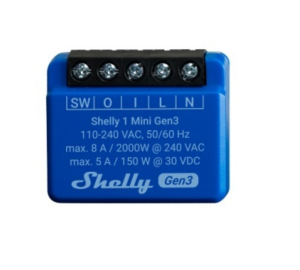 Rele Shelly Mini 1 GEN3 Wi-fi Rango hasta 30 metros