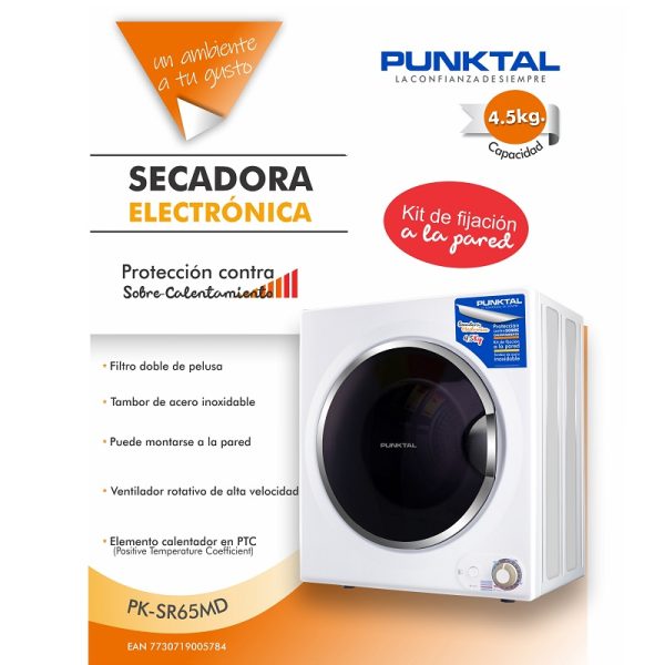 Secarropa Punktal 4.5Kg 4 Niveles de secado SR65MD / Panavox