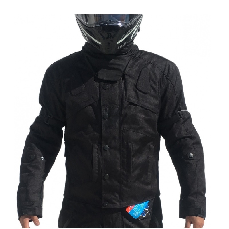 Campera para MOTO Corta Negra Protectores Talle L,XL,2XL,3XL