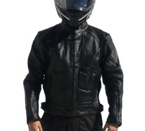 Campera para MOTO Negra de Cuero c/ Protectores L,XL,2XL,3XL