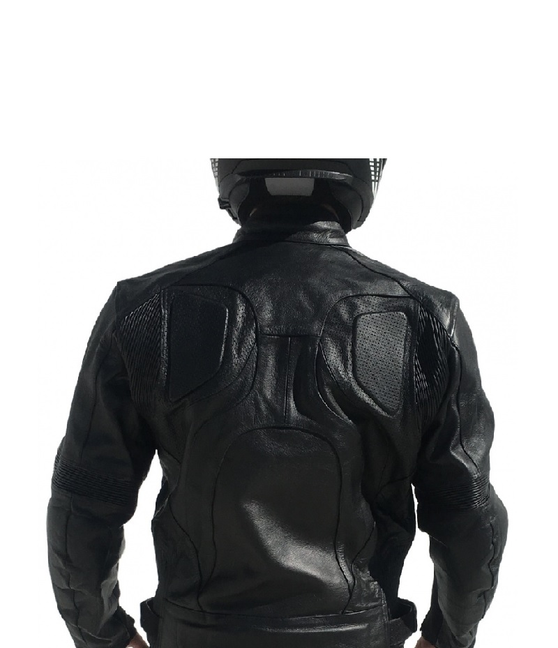 Campera para MOTO Negra de Cuero c/ Protectores L,XL,2XL,3XL