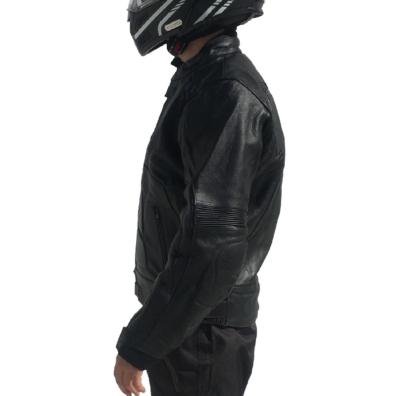 Campera para MOTO Negra de Cuero c/ Protectores L,XL,2XL,3XL