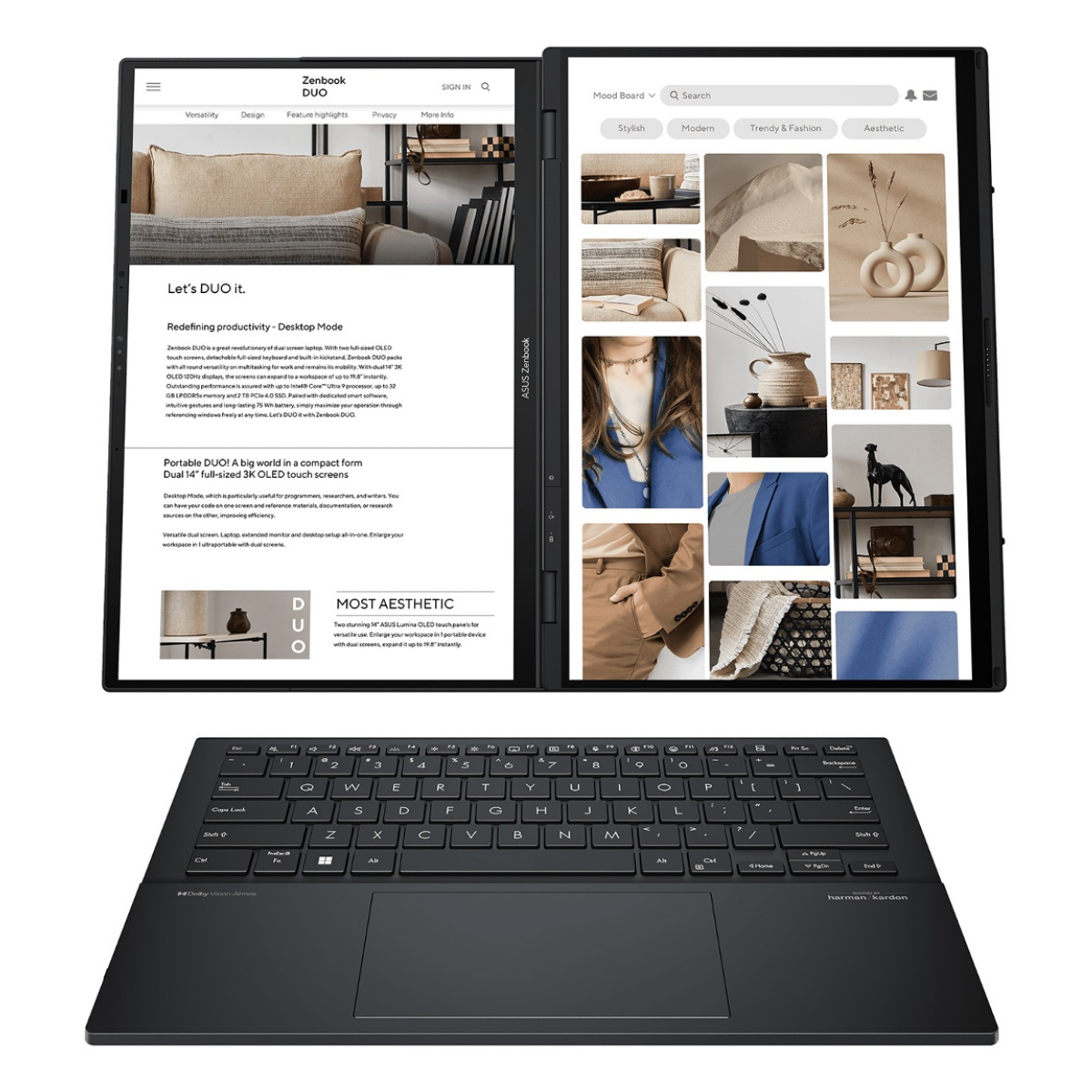 Notebook Asus Zenbook Duo UX8406CA Core Ultra 9 5.4Ghz 32GB 2TB SSD DUAL 14'' WUXGA Oled Touch