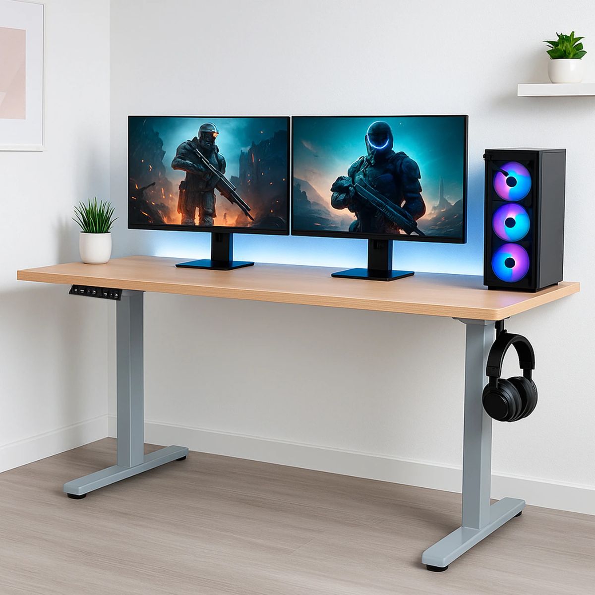 Copia - Escritorio Eléctrico Gamer Ergonómico Con Altura Ajustable - NEGRO