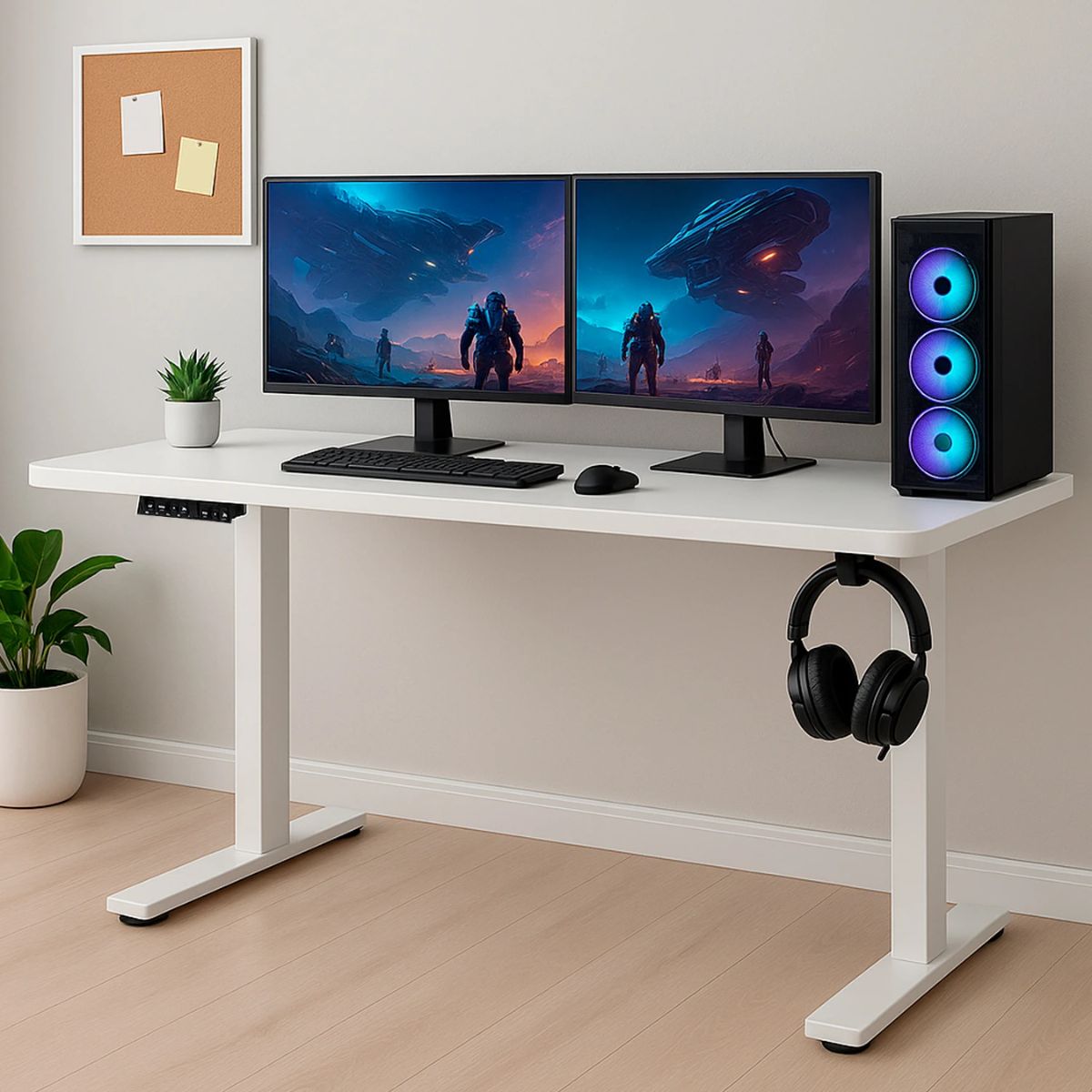 Copia - Escritorio Eléctrico Gamer Ergonómico Con Altura Ajustable - NEGRO