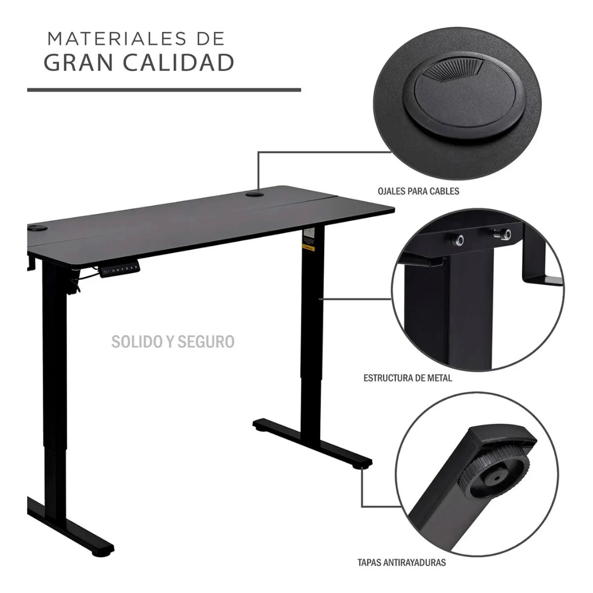 Copia - Escritorio Eléctrico Gamer Ergonómico Con Altura Ajustable - NEGRO