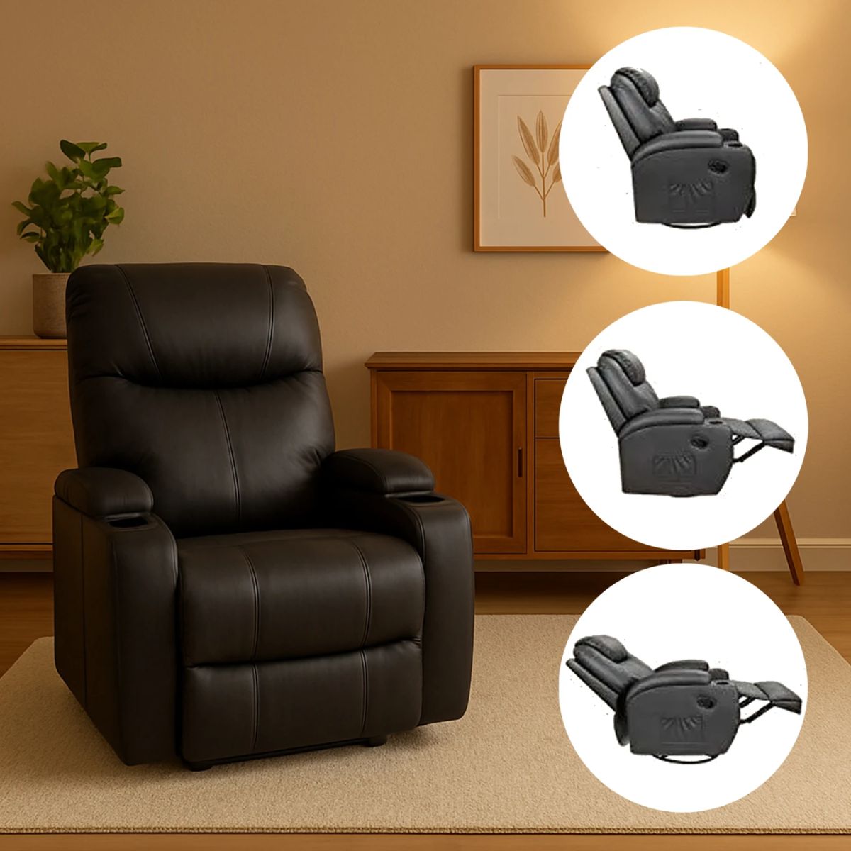Sillón Masajeador Eléctrico Reclinable Con Control Remoto