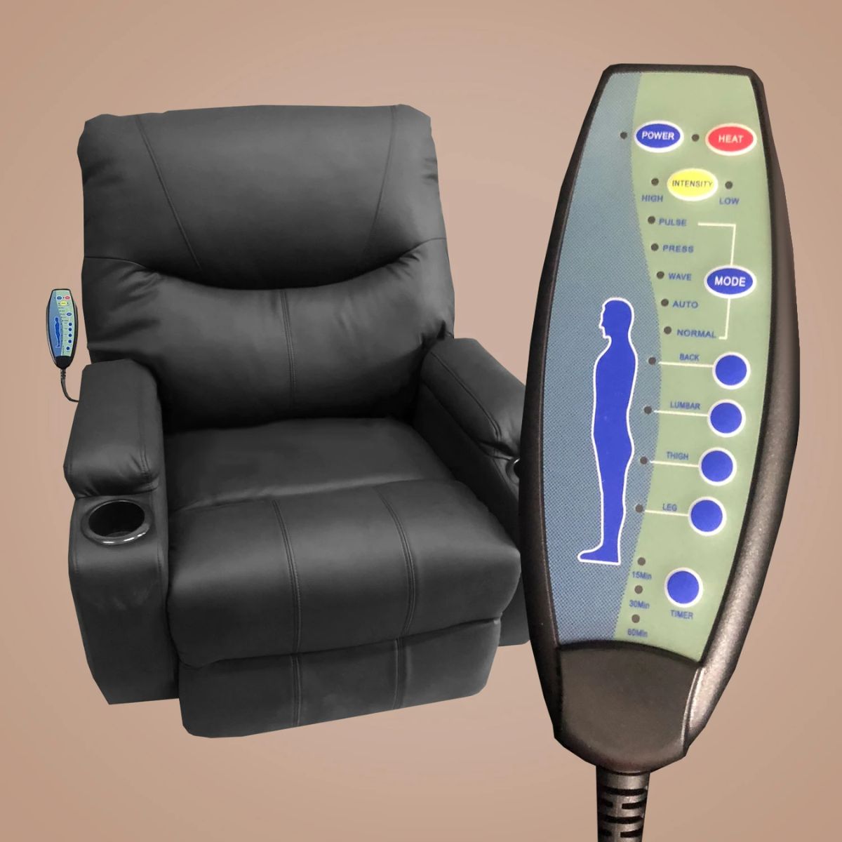 Sillón Masajeador Eléctrico Reclinable Con Control Remoto