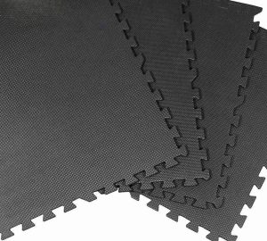 10 x Piso Tatami Goma Eva Encastrable 1x1m 2cm Negro Gris