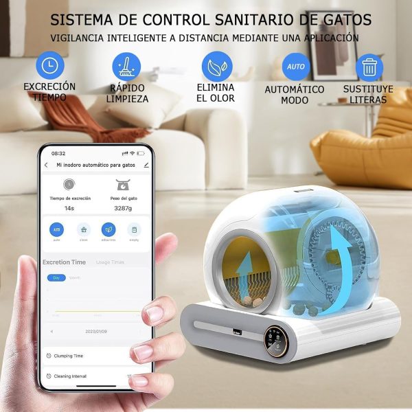 Arenero Inteligente Automático Para Gatos Aplicación Celular