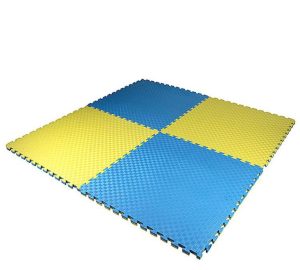 Copia - Piso Tatami Goma Eva Encastrable 1x1m 2cm AZUL-AMARILLO