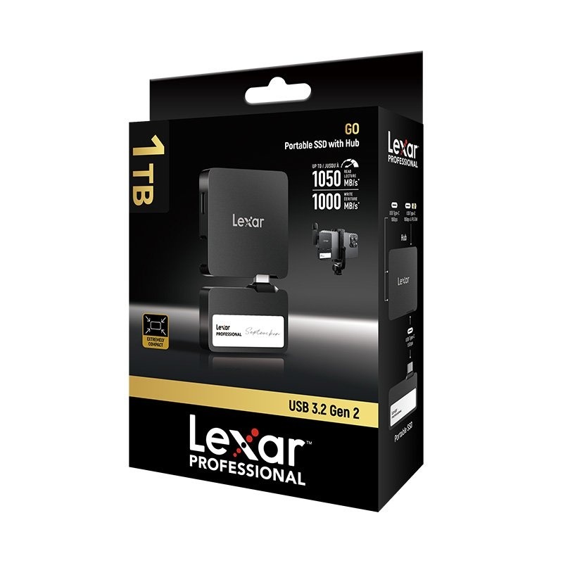 Disco SSD Lexar Pro 1TB Portable con Hub - hasta 1050 MB/s