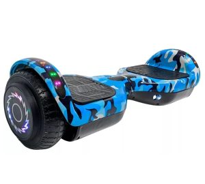 Patineta Eléctrica Hoverboard BT c/Rodilleras Azul Camuflado